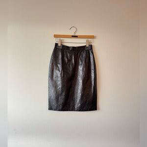 CHECKER STAMPED LEATHER SKIRT